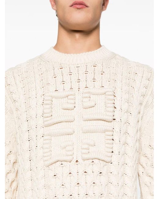 Givenchy Kabelgebreide Trui in het Natural voor heren
