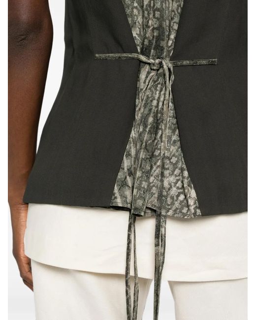 Ziggy Chen Black Patterned-Panel Vest