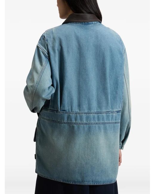 Woolrich Blue Shirt-Collar Pocket Denim Jacket