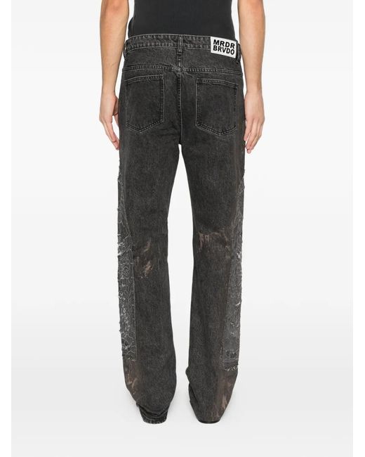 Who Decides War Black Mechanic Straight Jeans for men