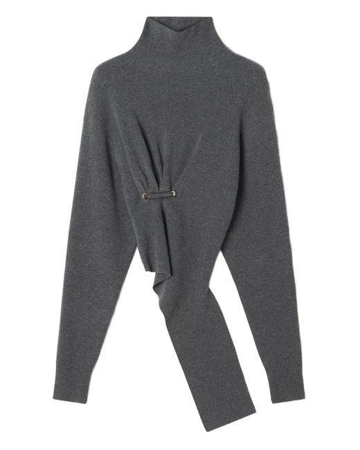 Lanvin Gray Asymmetrical Sweater