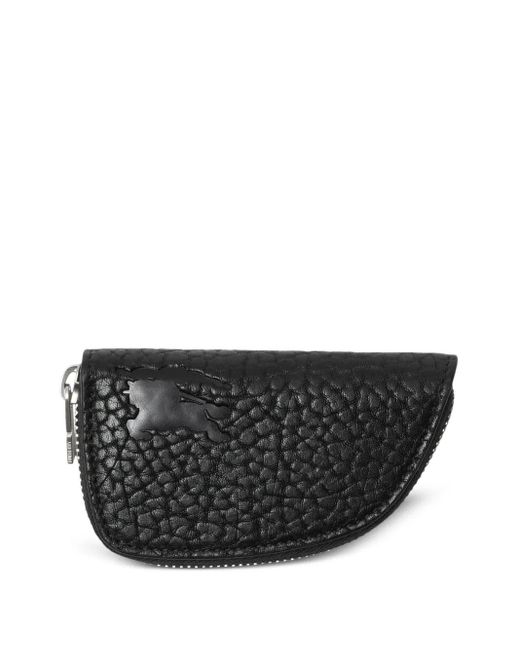 Burberry Black Shield Leather Coin Purse for men