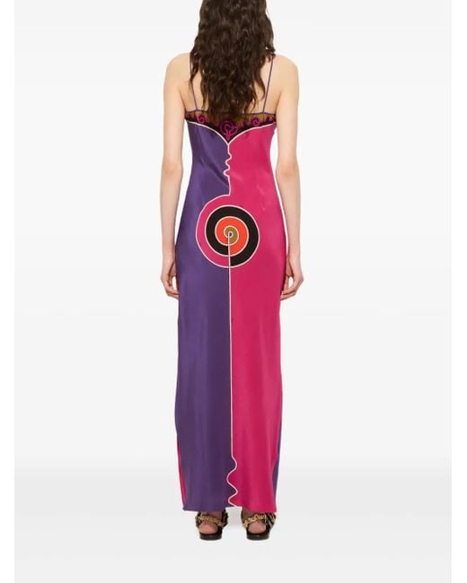 Emilio Pucci Purple Printed Silk Crepe De Chine Maxi Dress