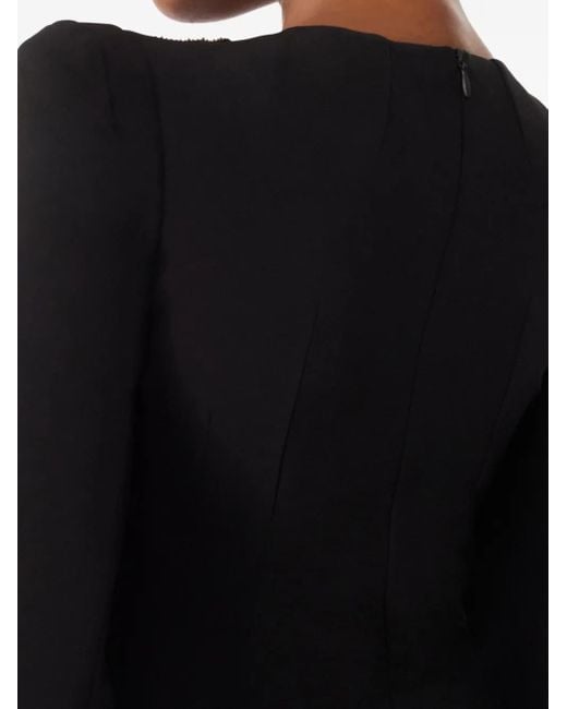 Jenny Packham Black Love Bow Midikleid Mit Geschlitzten Ärmeln