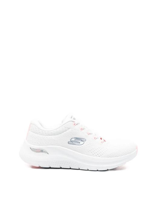 Skechers White Arch Fit 2.0 Big League Logo Sneakers