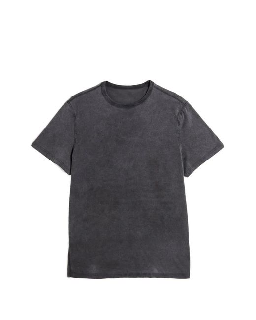 CIARAN Gray Washed-Effect Wave-Print T-Shirt