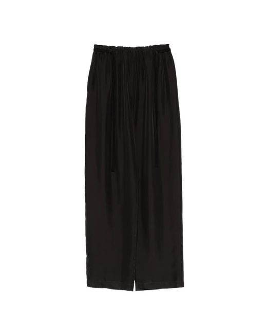 Barena Black Drawstring Wide-Leg Trousers