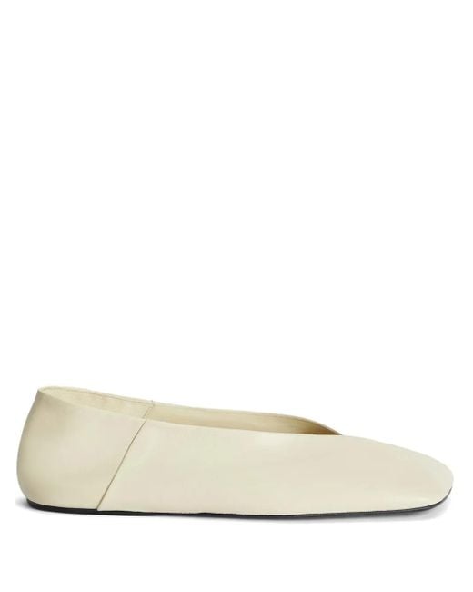 Jil Sander Natural Leather Ballerina Shoes