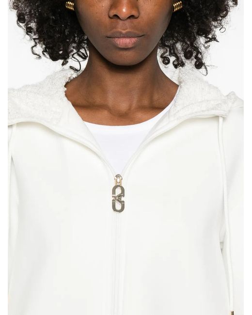 Emporio Armani White Zip-Fastening Hoodie