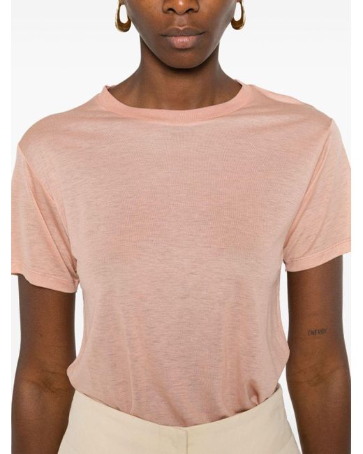 T-shirt girocollo di Baserange in Pink