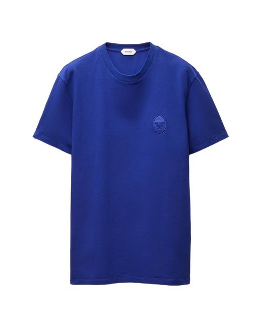 Versace Blue Cotton-Jersey Slim T-Shirt for men