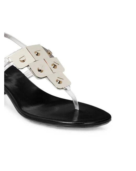 Tory Burch White Studded Heeled Sandals
