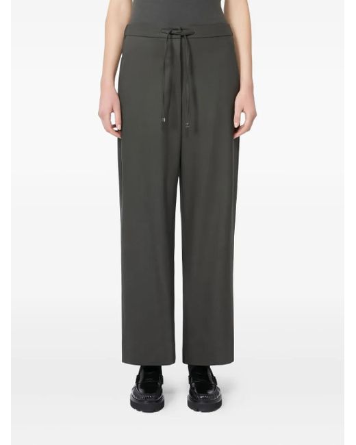 Max Mara Gray Drawstring-Waist Trousers