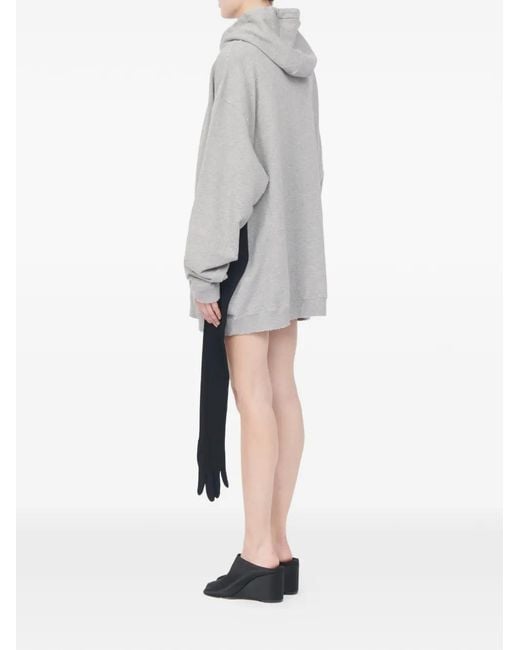 Vestido corto con capucha MM6 by Maison Margiela de color Gray