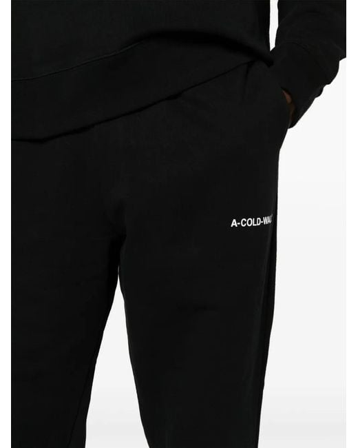 A_COLD_WALL* Black Logo-Embroidered Track Pants for men