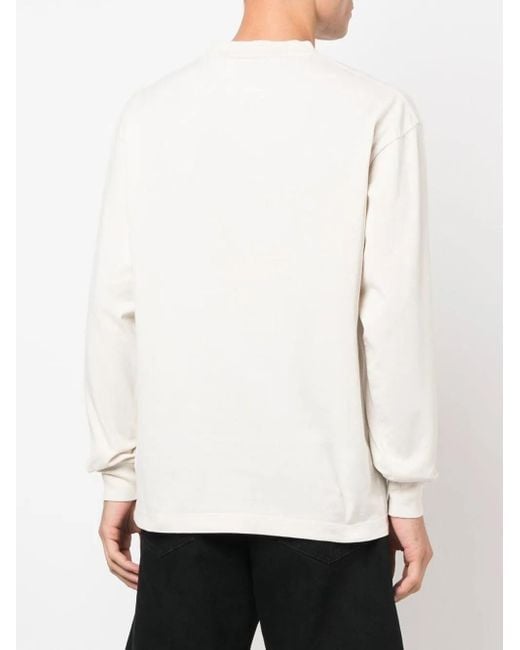 Palm Angels White Logo-Print Crew Neck Sweatshirt for men