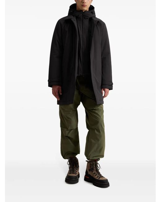 Woolrich Black Layered Coat for men