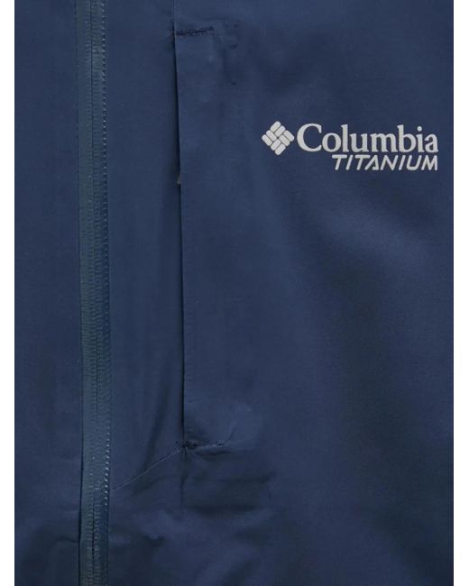 Columbia Blue Hooded Zip-Front Jacket for men
