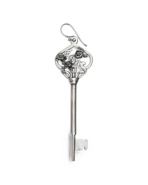 Enfants Riches Deprimes White Rose-Detail Key Earring for men