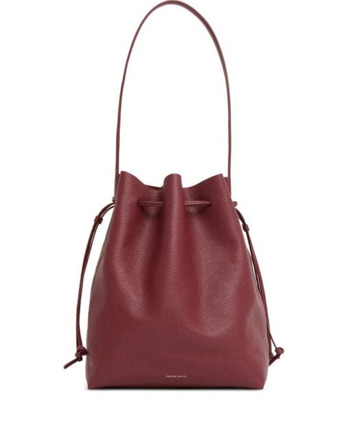 Mansur Gavriel Cabas Bucket-Tas Met Trekkoord in het Red