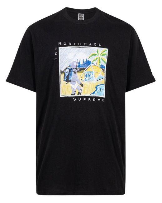Supreme Cotton X The North Face Sketch T-shirt in Black | Lyst