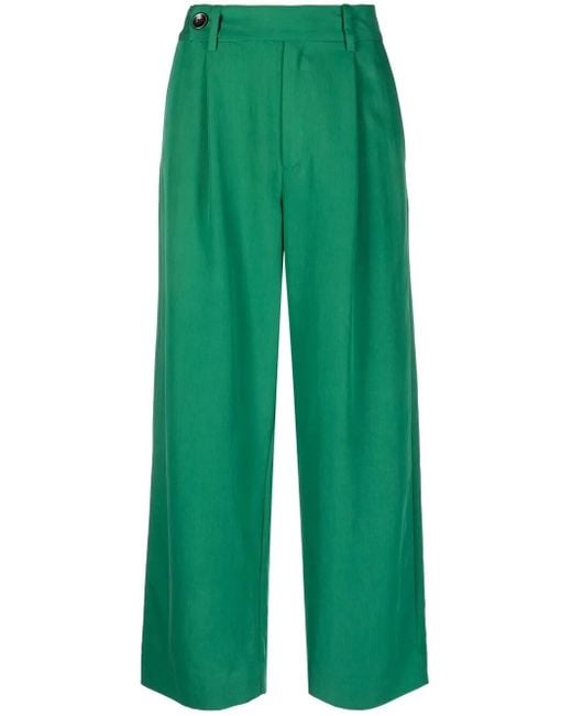 Proenza Schouler Drapey Suiting ワイドパンツ Green