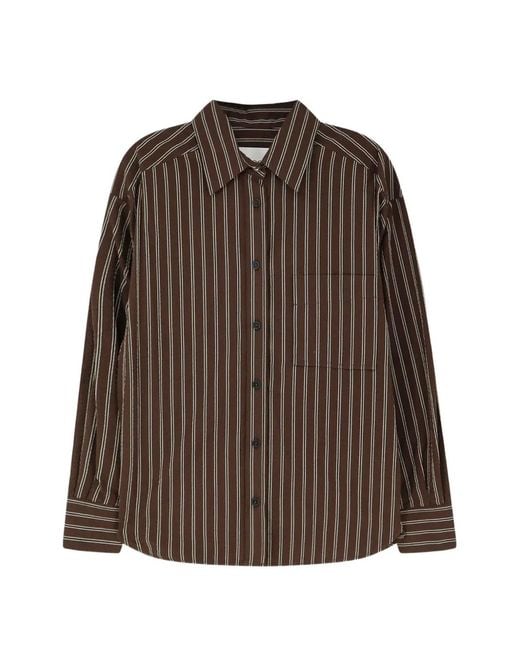 Closed Brown Striped Oversized Shirt