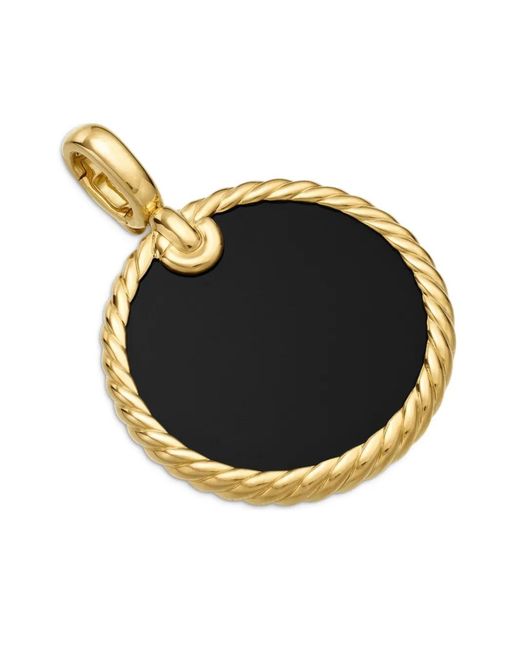 David Yurman Black 18Kt Dy Elements Disc Pendant (24Mm)