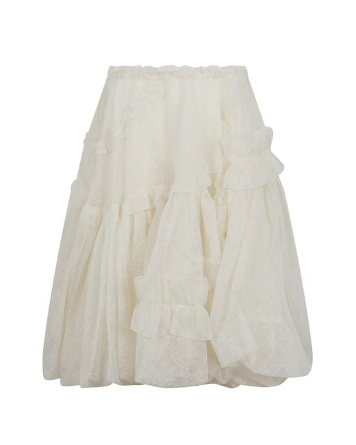 Ermanno Scervino White Jupe À Volants
