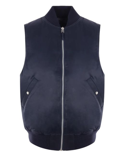 MYTHINKS Blue Ribbed Zip-Front Jacket