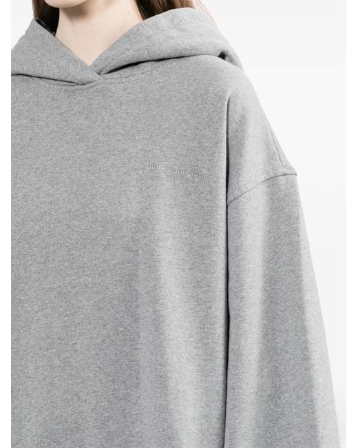 Alexander Wang Gray Dropped-Waist Hooded Dress