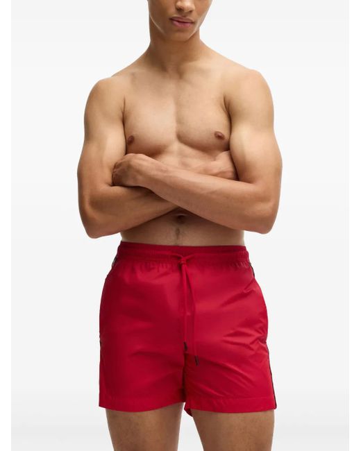 HUGO Red Logo-Tape Swim Shorts for men