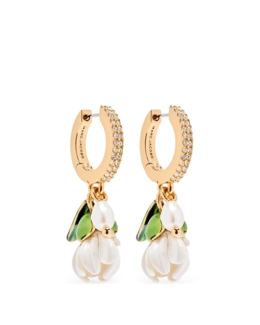 Marc Jacobs White Rooted Daisy Earrings