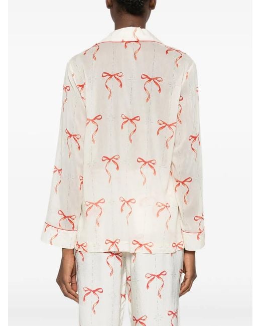 Forte_forte White Bow-Pattern Shirt