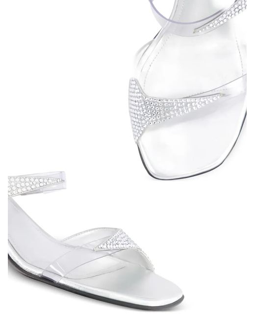 NODALETO White 50Mm Dona Luna Heeled Sandals