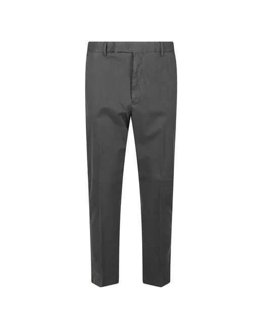 PT Torino Gray Belt-Loops Trousers for men