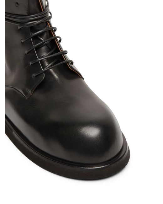 Marsèll Black Gigante Round-Toe Leather Boots