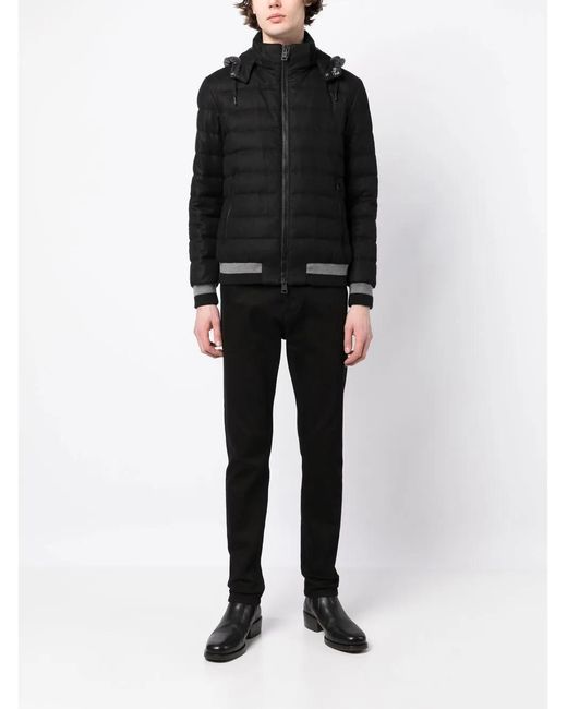 Herno Black Quilted-Finish Padded Jacket for men