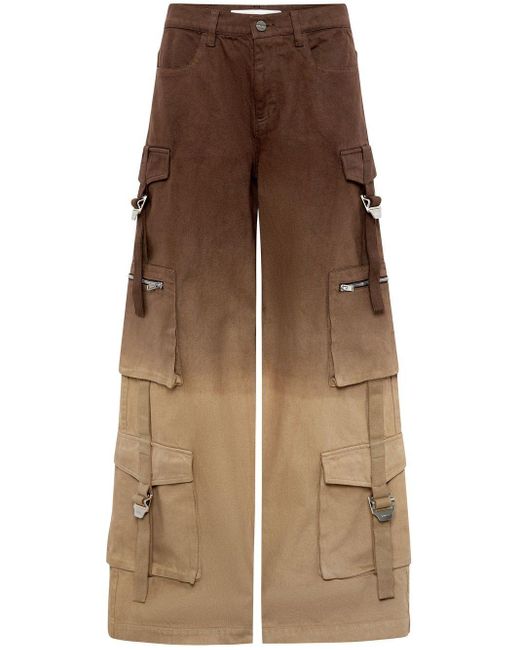 Dion Lee Brown Ombré-effect Cargo Trousers for men