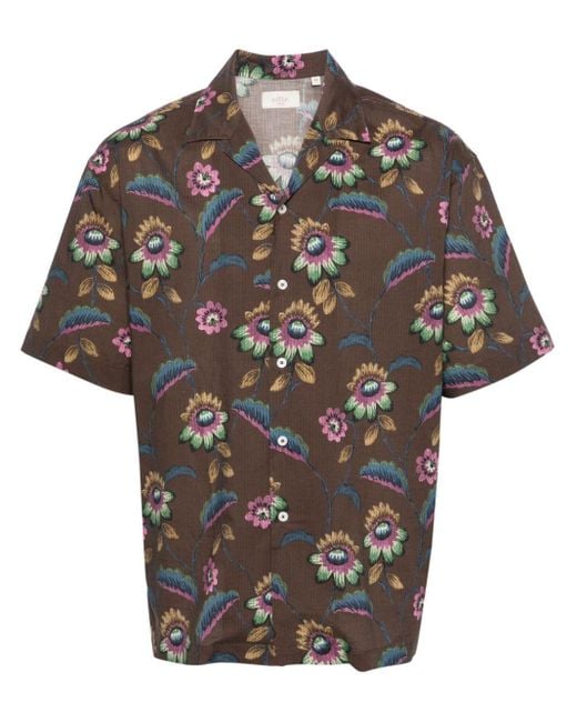 Altea Black Bart Floral-print Shirt for men