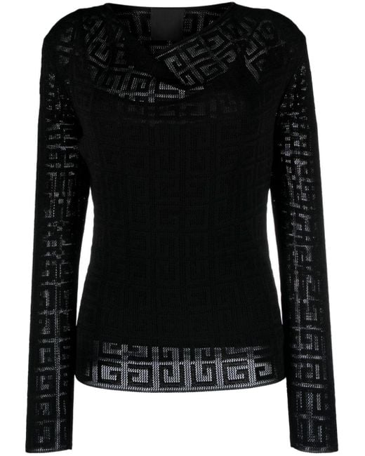 Pull en jacquard à motif 4G Givenchy en coloris Black