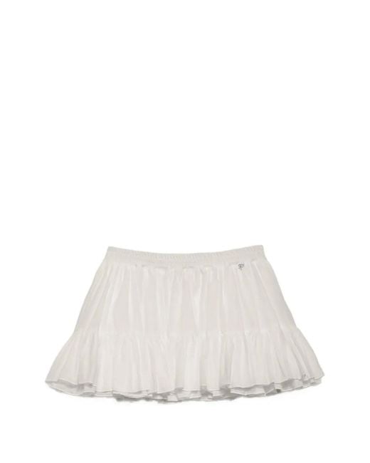 Aniye By White Ruffled Mini Skirt