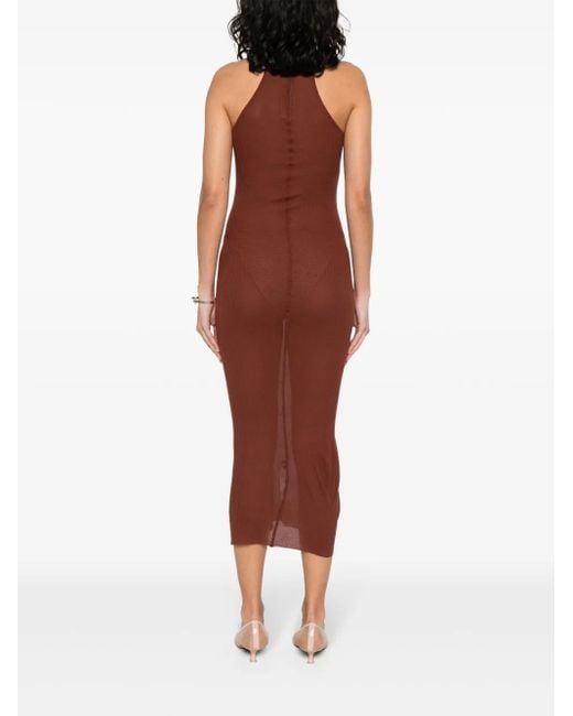 Rick Owens Purple Sleeveless Ribbed Dress