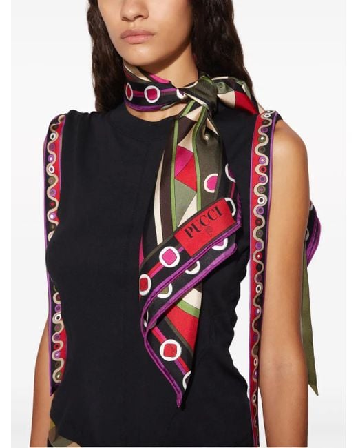 Emilio Pucci Vivara シルク スカーフ White