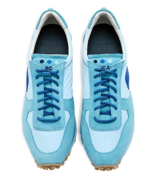 Blu Scarpa Blue Round-Patch Sneakers for men