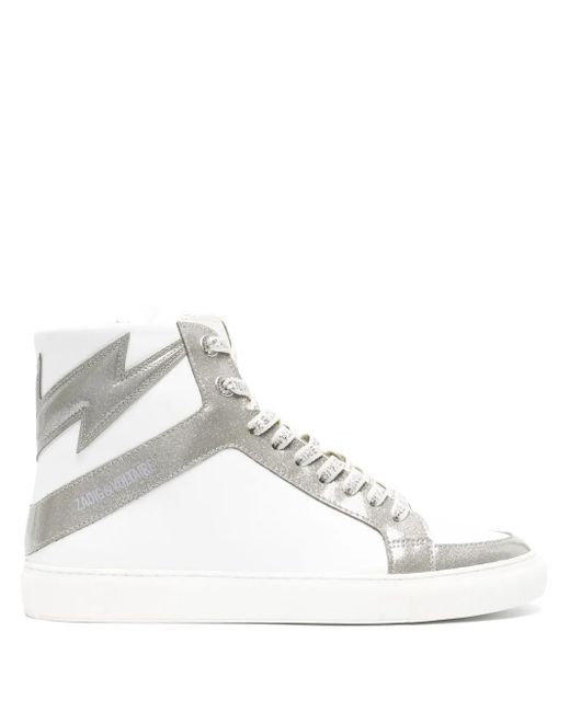 Zadig & Voltaire White High Flash Infinity Leather Sneakers