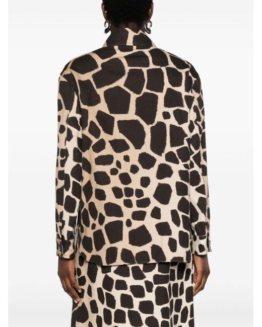 Max Mara Black Ombré Giraffe-print Shirt
