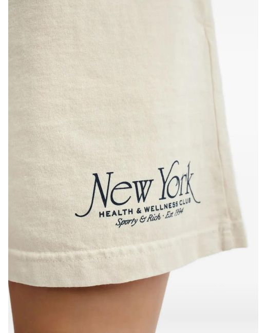 Sporty & Rich Natural Logo Elasticated Waistband Shorts