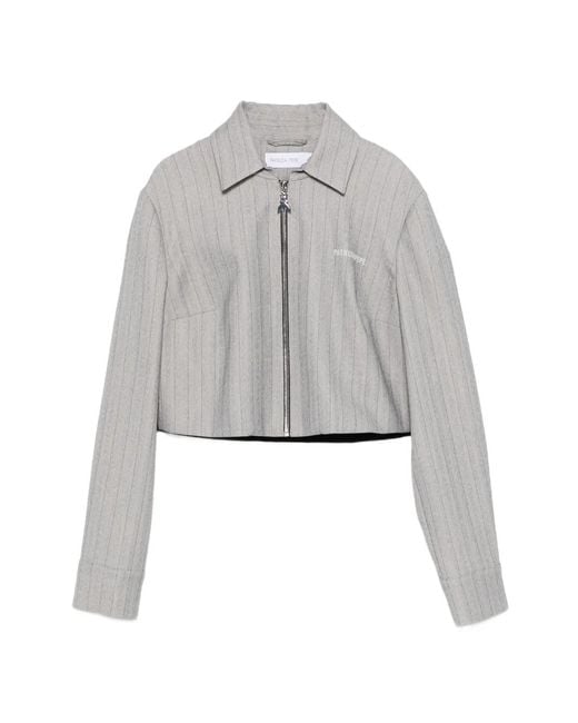 Patrizia Pepe Gray Striped Zip Jacket