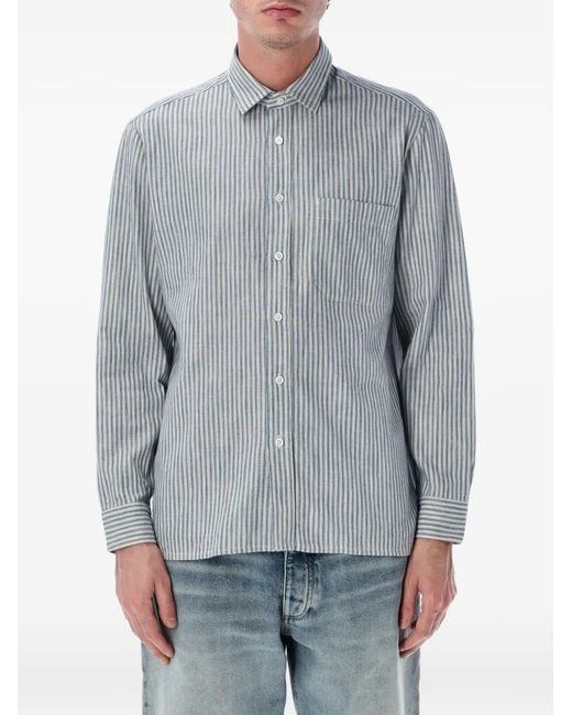 Salvatore Piccolo Gray Tahiti Striped Shirt for men